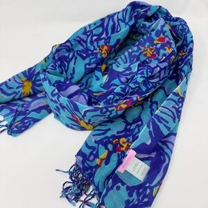 Lilly Pulitzer Murfee Scarf (Iris Mai Tai) SILK CASHMERE